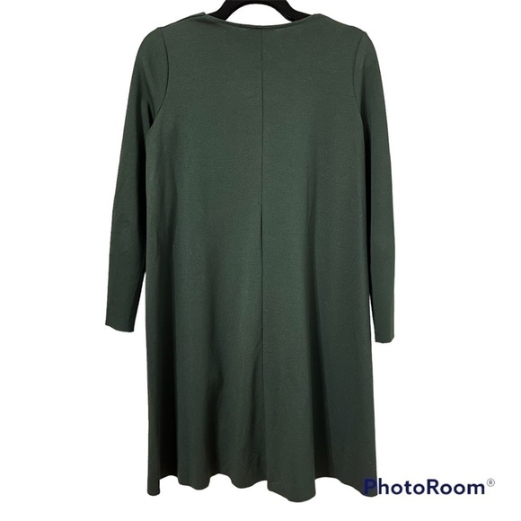 COS Wool Blend Contrast Dark Green A-line Swing Dress Size S - Picture 3 of 12
